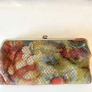 Hobo Lauren Snakeskin  Clutch Wallet / 5 x8 multi colored snakeskin (faux )